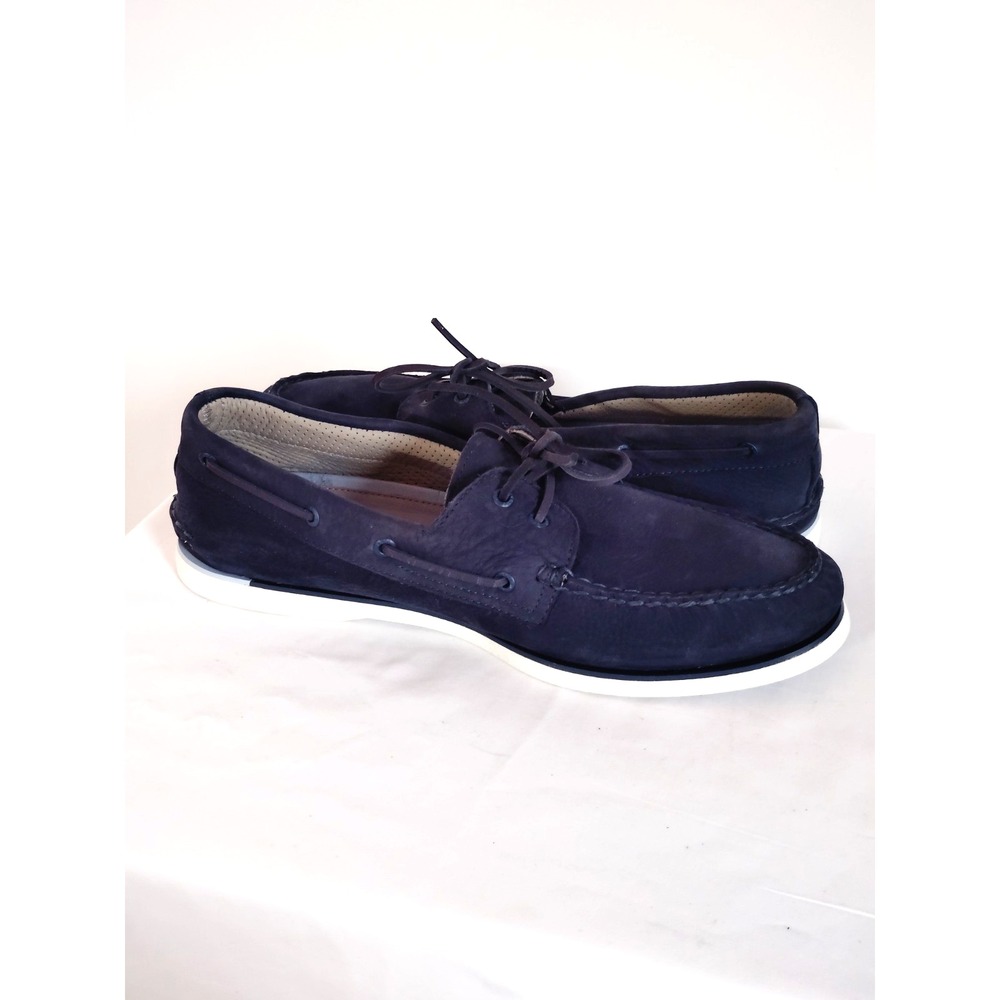 Sperry Gold Cup Blue Suede Lace‑Up Moccasins Men 15 Premium Boat Casual Shoe EUC